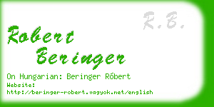 robert beringer business card